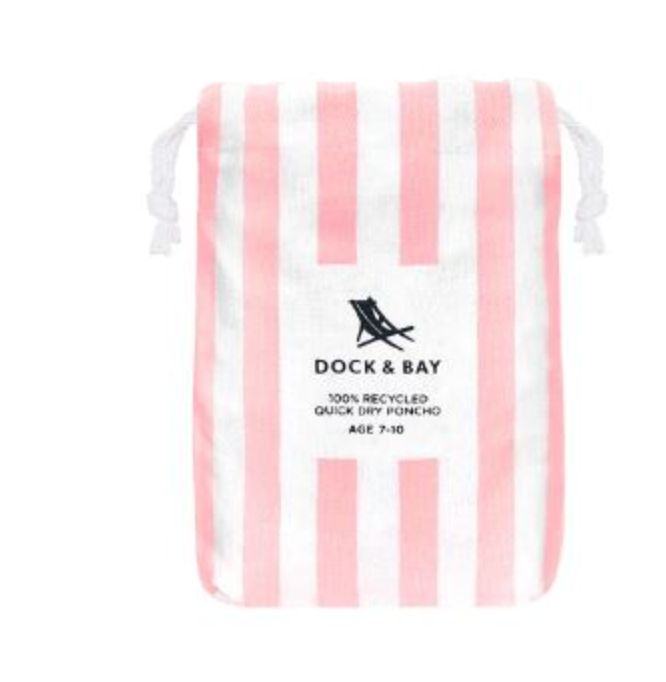 Dock & Bay: Παιδικό πόντσο Quickdry - Malibu Pink Microfiber 4-7