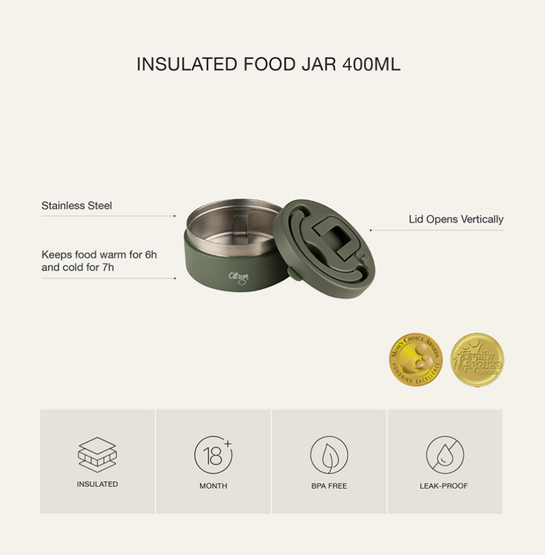 Food Jar 400 ml - Olive Green