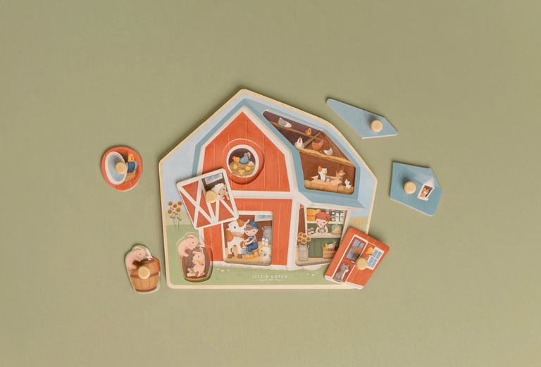 LITTLE DUTCH Ξύλινο παζλ Little Farm FSC