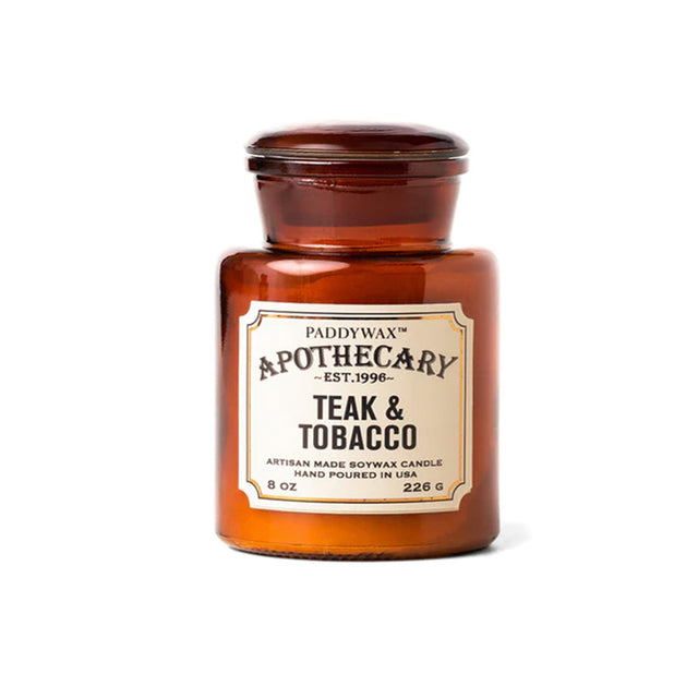 Paddywax – Glass Candle Apothecary, Teak & Tobacco 226gr