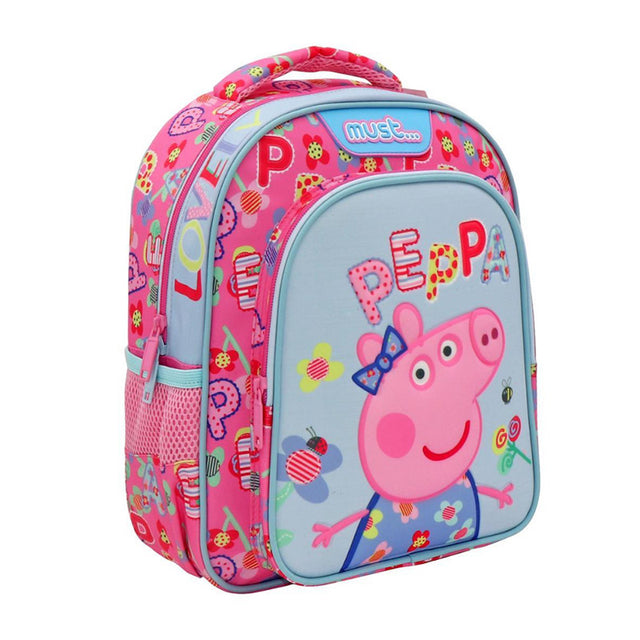 ΣΧΟΛΙΚΗ ΤΣΑΝΤΑ ΠΛΑΤΗΣ ΝΗΠΙΟΥ PEPPA PIG LOVELY MUST 2 ΘΗΚΕΣ