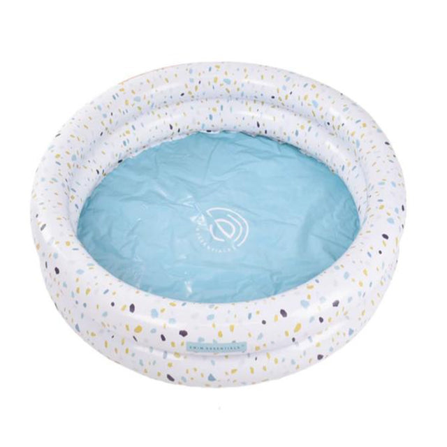 Swim Essentials: Φουσκωτή πισίνα Ø100εκ. με δύο αεροθαλάμους για μωρά από 1 έτους - "White Terrazzo"