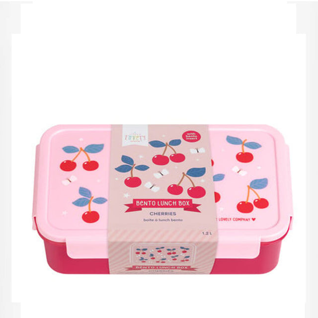 A little lovely company: Δοχείο φαγητού Bento με χωρίσματα- 1,2 L- Cherries