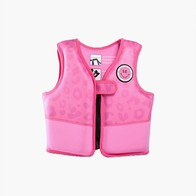 Swim Essentials Σωσίβιο γιλέκο για παιδιά με βάρος 18-30 κιλά – “Pink Leopard”