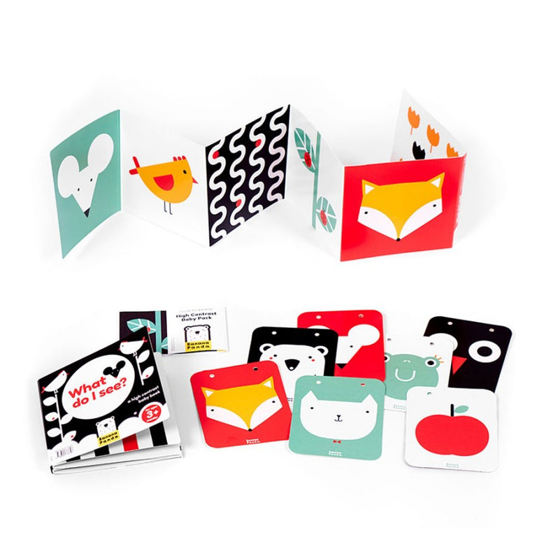 Κάρτες MONTESSORI Υψηλής Αντίθεσης 0m-3m-6m Baby Pack Banana Panda