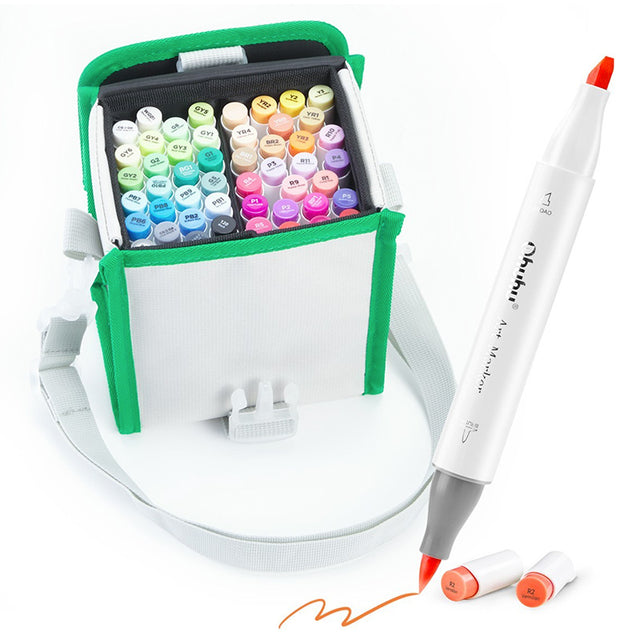 OHUHU Honolulu Alcohol Art Markers Σετ Μαρκαδόρων 48 χρωμάτων Brush & Chisel