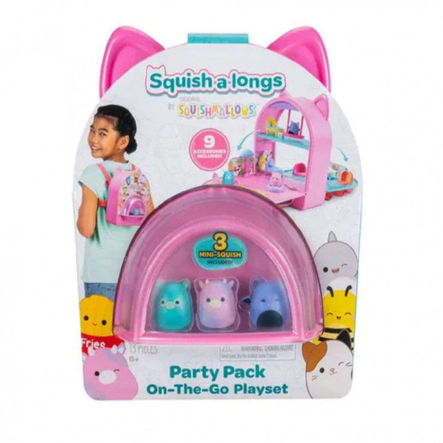 Squish-a-Longs by SquishMallows Τσάντα Πλάτης με 12 Φιγούρες & Αξεσουάρ Σετ Παιχνιδιού