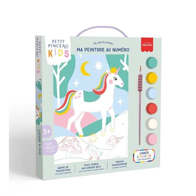 Paint by Number Kit for Kids - Unicorn and Piou PETIT PINCEAU