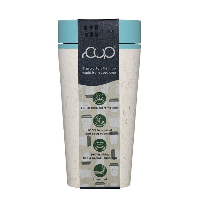CIRCULAR CUP Ποτήρι καφέ 340ml – cream and teal blue