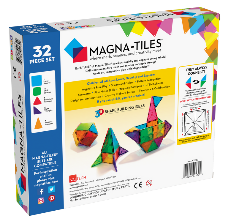 Magna-Tiles Μαγνητικό Παιχνίδι 32 κομματιών