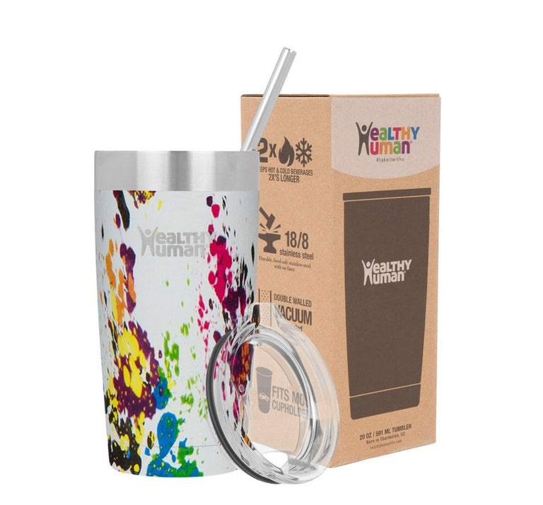 HEALTHY HUMAN 20oz (591ml) - CRUISER TUMBLER ART DECO Λευκό
