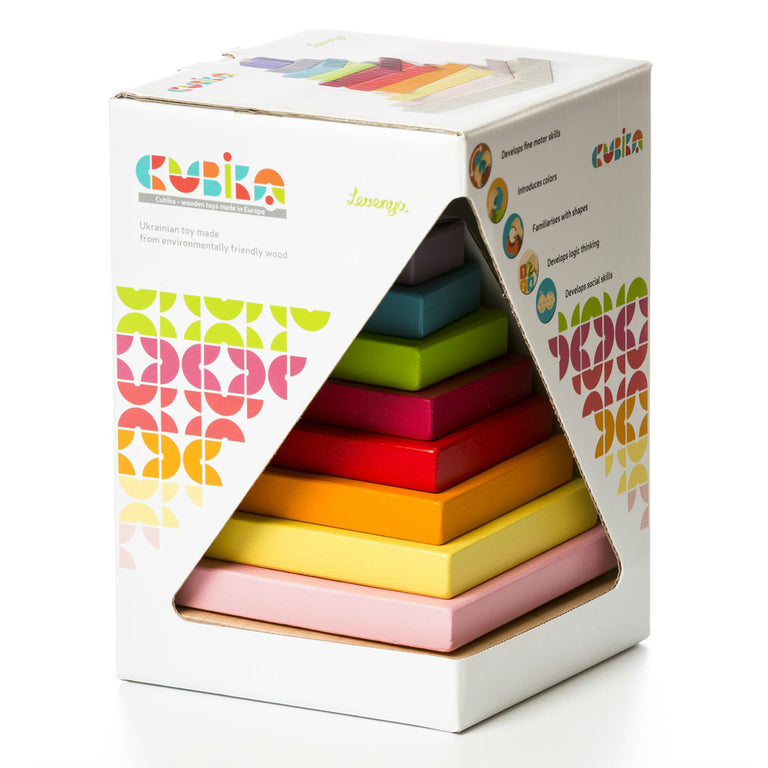 Cubika Ξύλινη Βάση Ταξινόμησης 'Πυραμίδα' 17 εκ. - Παιχνίδια - Ίαμβος