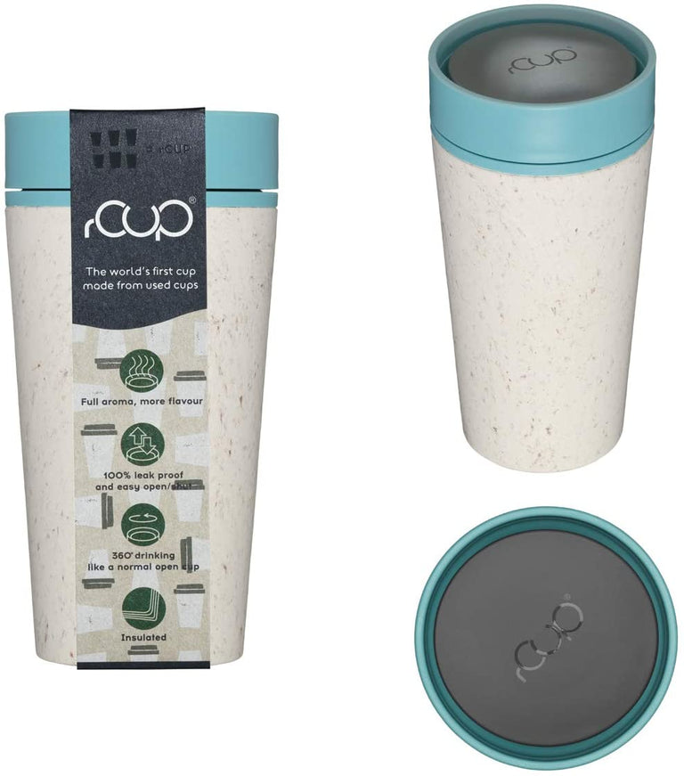 CIRCULAR CUP Ποτήρι καφέ 340ml – cream and teal blue