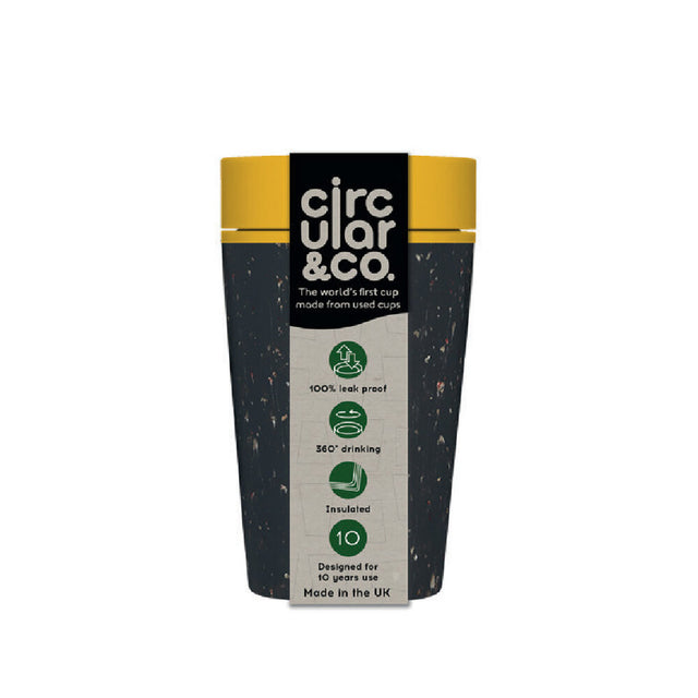 CIRCULAR CUP ΠΟΤΗΡΙ ΜΑΥΡΟ ΚΙΤΡΙΝΟ 277ml