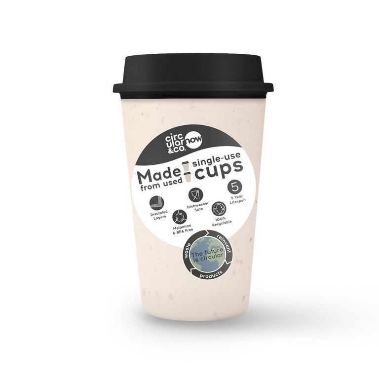 CIRCULAR CUP ΠΟΤΗΡΙ ΜΕ ΚΑΠΑΚΙ ΜΑΥΡΟ 340ml