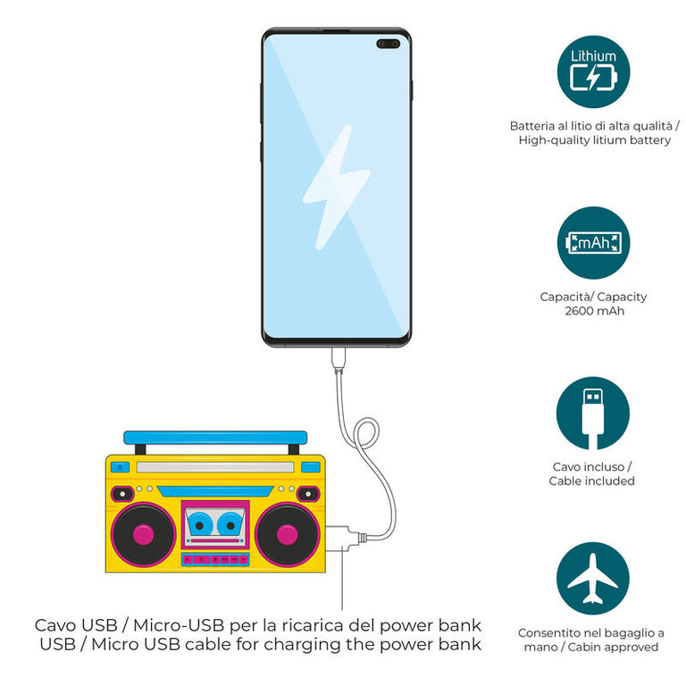 POWER BANK LEGAMI BOOMBOX