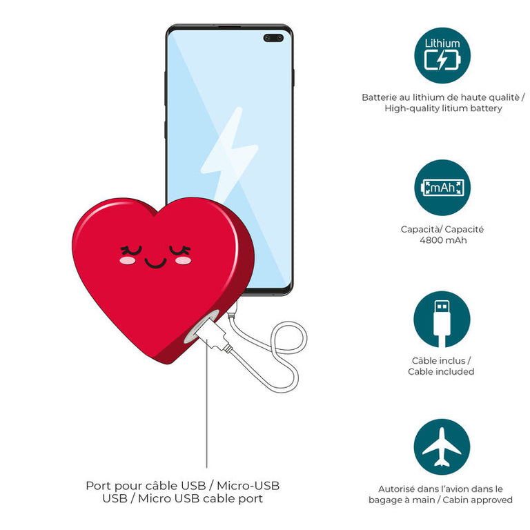 POWER BANK LEGAMI HEART