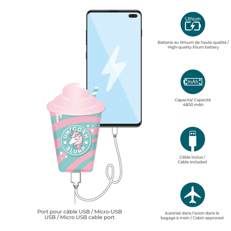 POWER BANK LEGAMI UNICORN SLURP