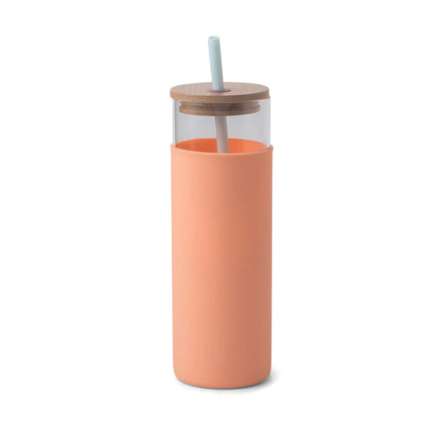 ΓΥΑΛΙΝΟ ΠΟΤΗΡΙ ΜΕ ΚΑΛΑΜΑΚΙ DESIGNWORKS INK PEACH