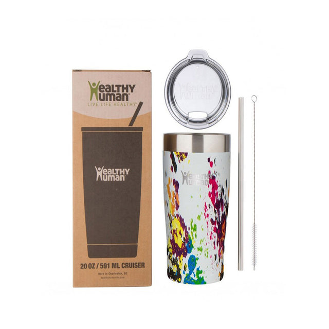 HEALTHY HUMAN 20oz (591ml) - CRUISER TUMBLER ART DECO Λευκό
