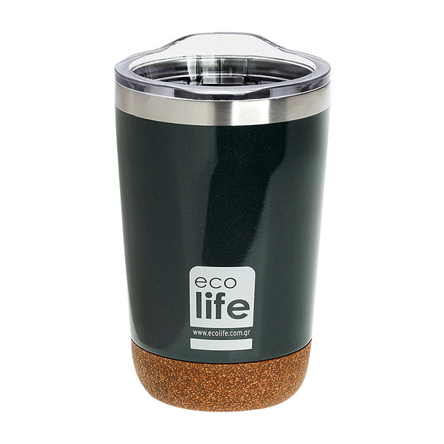 COFFEE THERMOS Dark Green 370ml - με διάφανο καπάκι