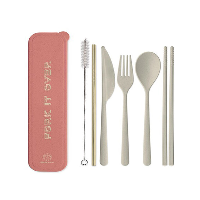 ΣΕΤ ΚΟΥΤΑΛΙ ΠΙΡΟΥΝΙ ΜΑΧΑΙΡΙ ΚΑΙ ΤΣΟΠ ΣΤΙΚΣ DESIGNWORKS FORK IT OVER DPFW-1002 ΡΟΖ
