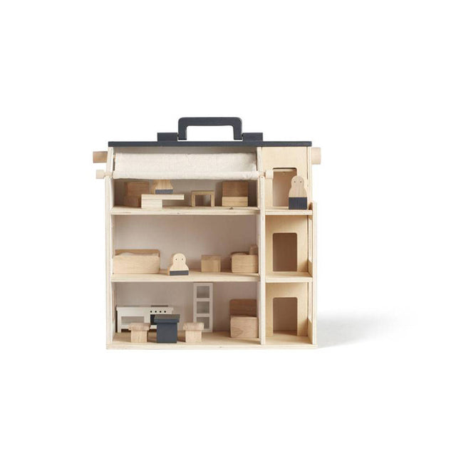 KIDS CONCEPT Ξύλινο κουκλόσπιτο με φιγούρες και έπιπλα (φυσικό)