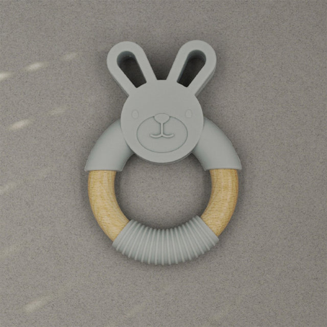 ΞΥΛΙΝΟ ΜΑΣΗΤΙΚΟ BUNNY TEETHER ΓΚΡΙ