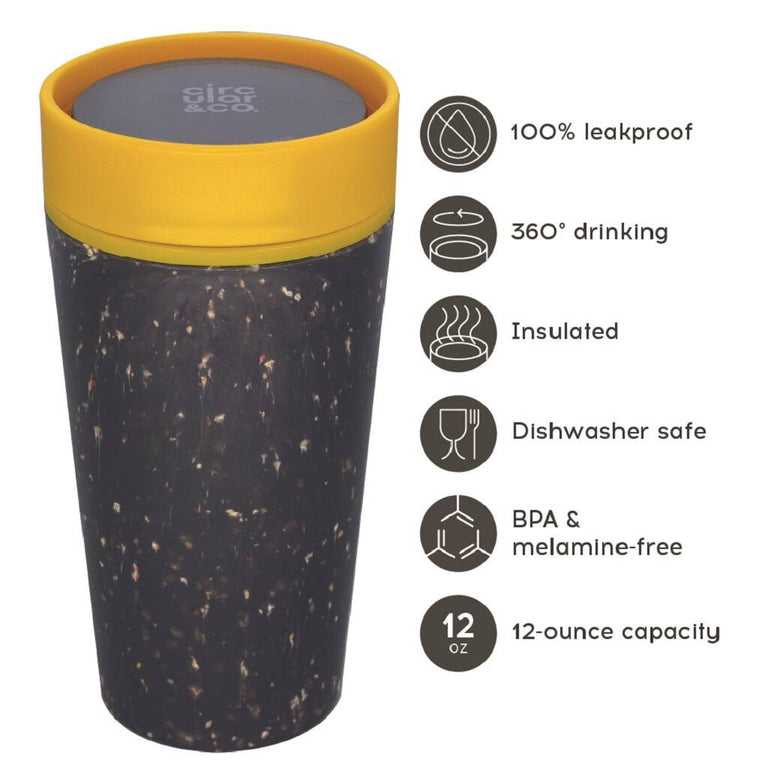 CIRCULAR CUP ΠΟΤΗΡΙ  Black & Mustard Yellow 340ml