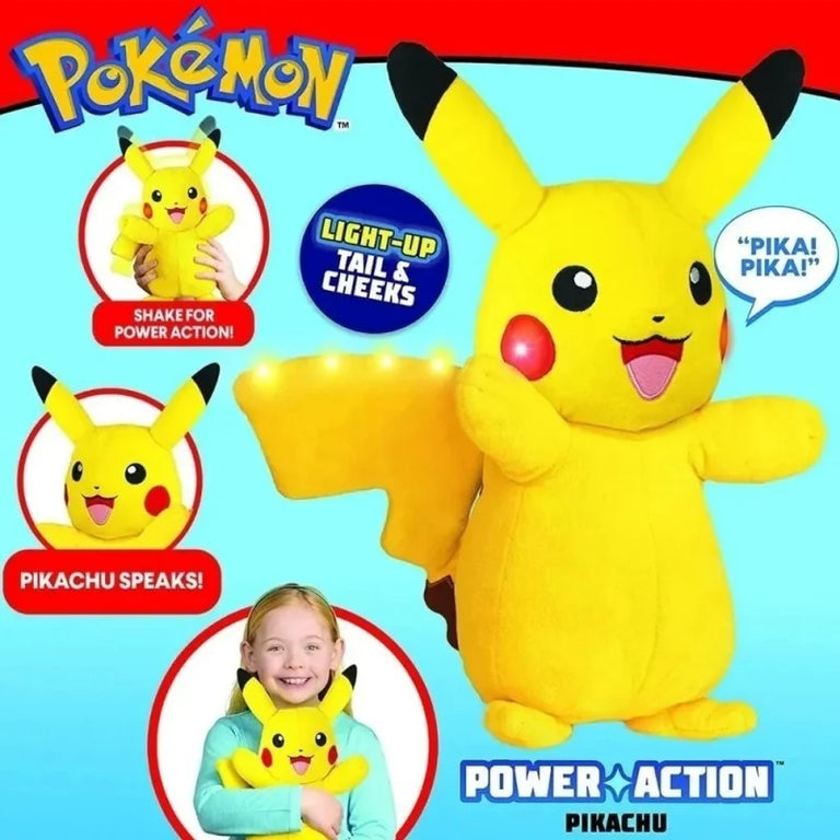 Pokemon Λούτρινο Pikachu Με Ήχους Και Φως 25εκ