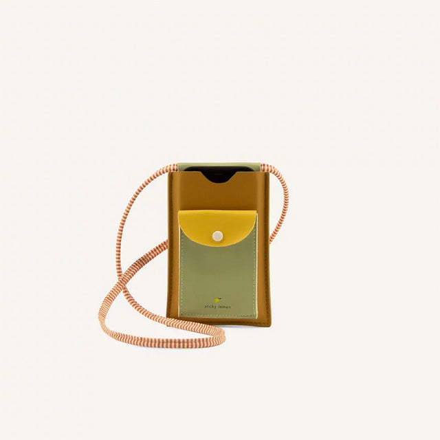 PHONE POUCH STICKY LEMON KHAKI GREEN