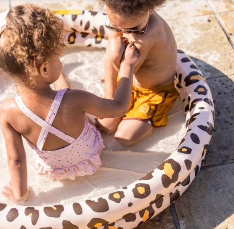Swim Essentials: Φουσκωτή πισίνα Ø100εκ. με δύο αεροθαλάμους για μωρά από 1 έτους - "Beige Leopard"