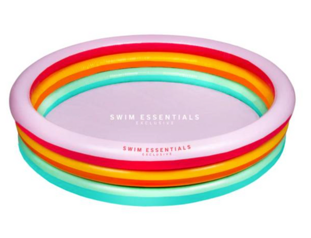 Swim Essentials: Φουσκωτή πισίνα Ø150εκ. με τρεις αεροθαλάμους για παιδιά από 3 ετών - "Rainbow"