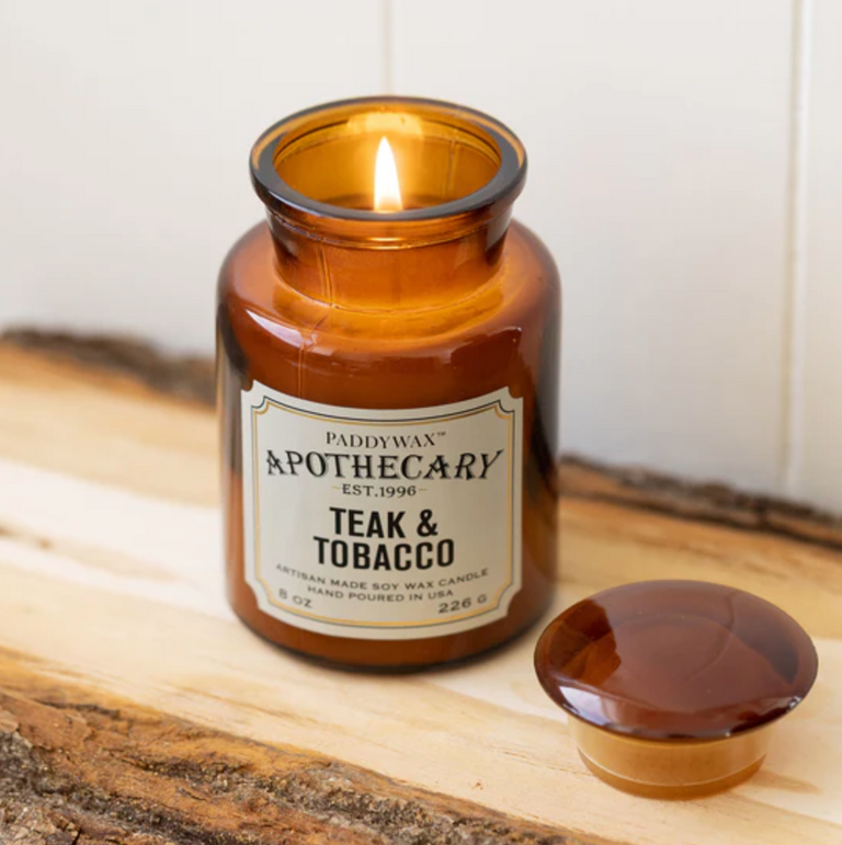 Paddywax – Glass Candle Apothecary, Teak & Tobacco 226gr