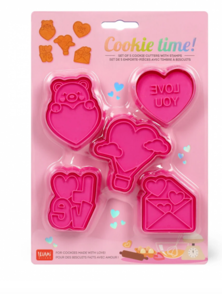 ΦΟΡΜΕΣ ΚΟΠΗΣ ΜΠΙΣΚΟΤΩΝ ΜΕ ΘΕΜΑ VALENTINE COOKIE TIME LEGAMI SET 5 COOKIE CUTTERS