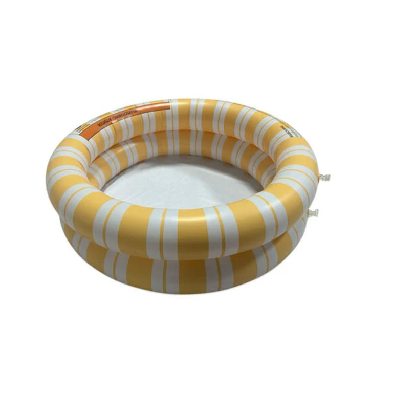 Swim Essentials: Φουσκωτή πισίνα Ø60εκ. με δύο αεροθαλάμους για μωρά από 1 έτους - "Orange striped"