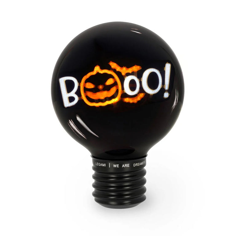 Decorative Lightbulb-Shaped Table Lamp - Pumpkin Booo - Bulb Fiction XL legami