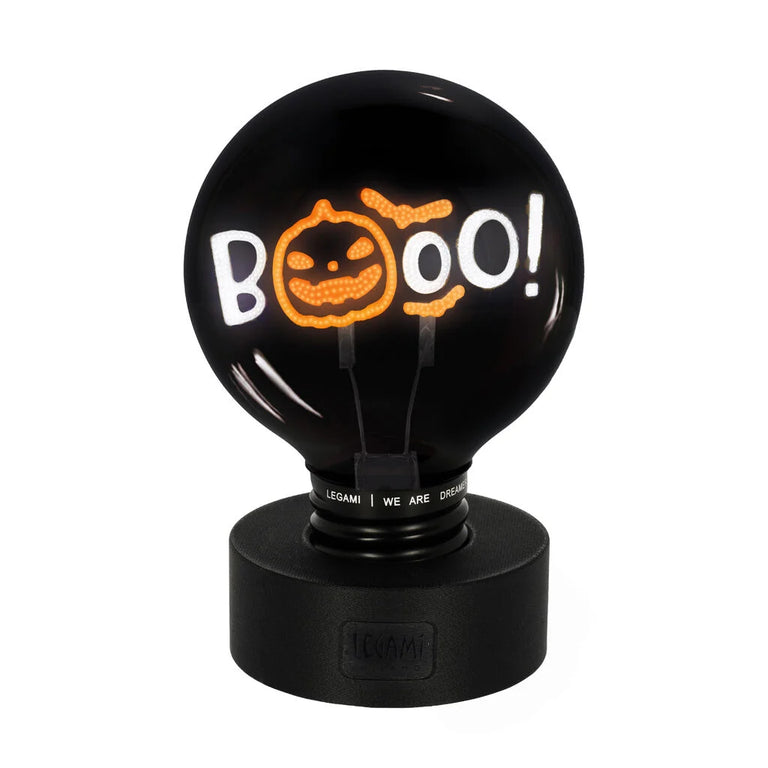 Decorative Lightbulb-Shaped Table Lamp - Pumpkin Booo - Bulb Fiction XL legami