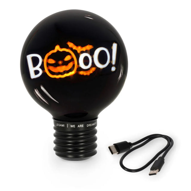 Decorative Lightbulb-Shaped Table Lamp - Pumpkin Booo - Bulb Fiction XL legami