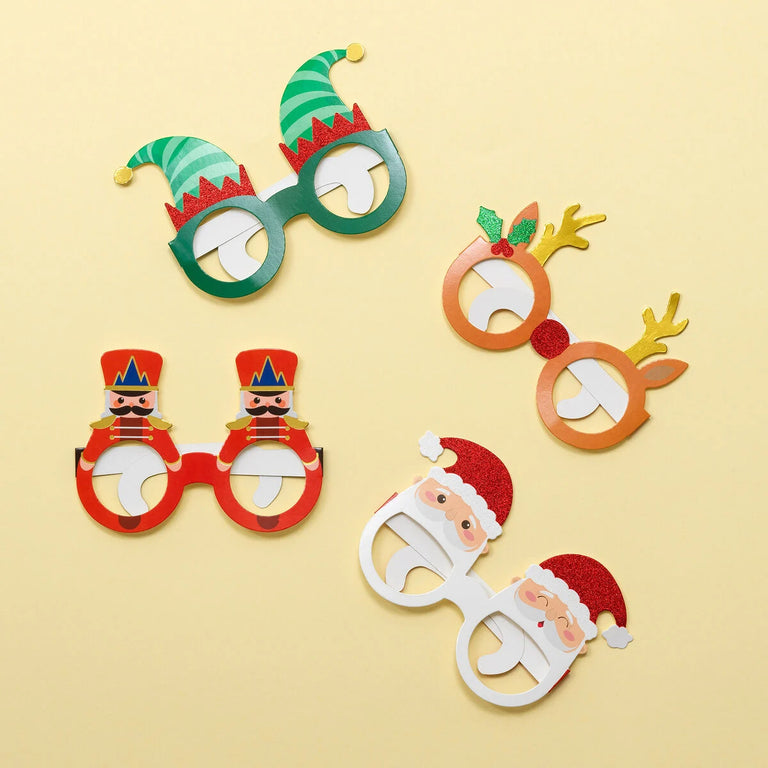 Set of 8 Christmas Paper Eyeglasses LEGAMI