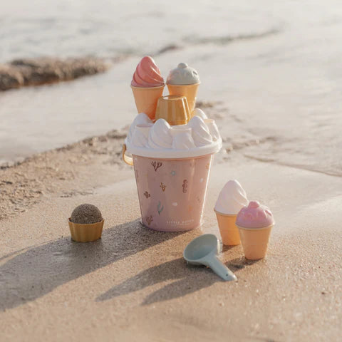 LITTLE DUTCH Σετ κουβαδάκια παραλίας Ice Cream Ocean Dreams Ροζ