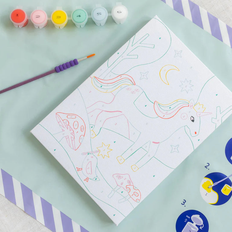 Paint by Number Kit for Kids - Unicorn and Piou PETIT PINCEAU