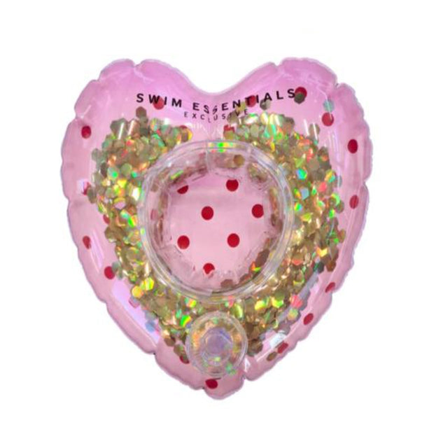 Swim Essentials: Φουσκωτή ποτηροθήκη - "Red Dots Heart"