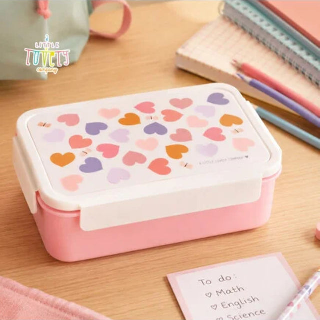 A little lovely company: Δοχείο φαγητού Bento με χωρίσματα- 1,2 L - Hearts