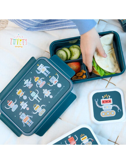 A little lovely company: Δοχείο φαγητού Bento με χωρίσματα- 1,2 L - Robots