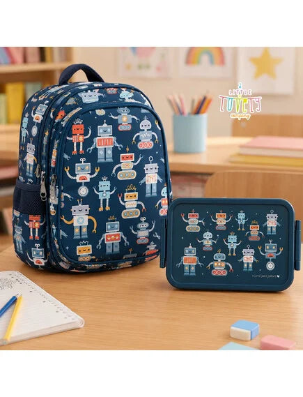 A little lovely company: Δοχείο φαγητού Bento με χωρίσματα- 1,2 L - Robots
