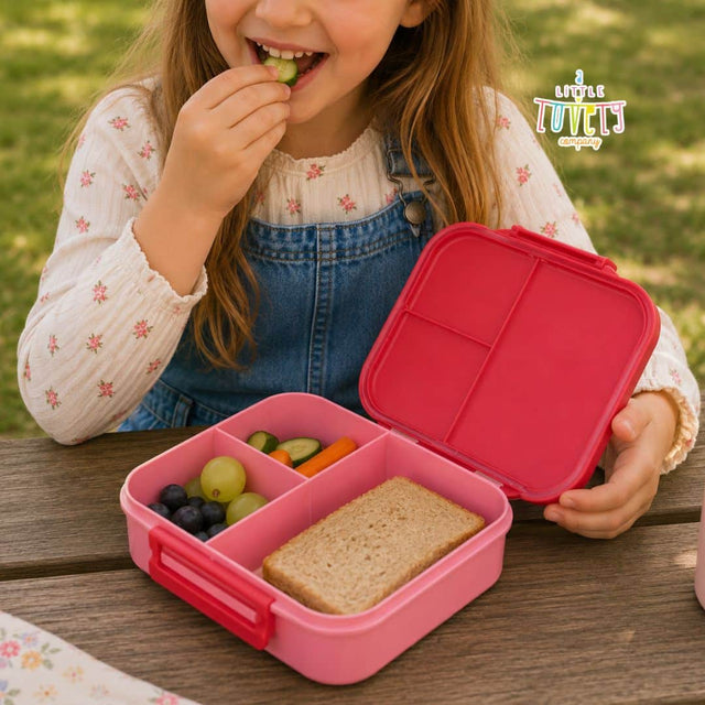 A little lovely company: Δοχείο φαγητού Bento με χωρίσματα- 900ml - Happy Cherries