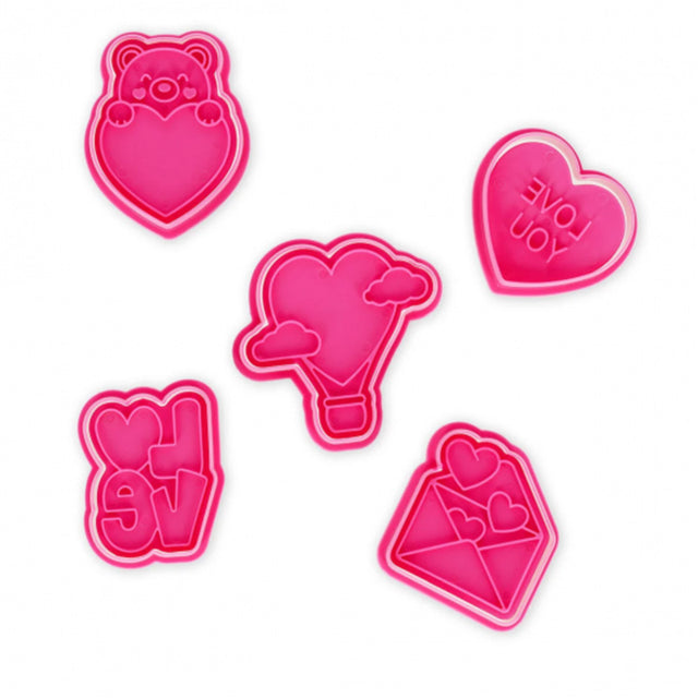 ΦΟΡΜΕΣ ΚΟΠΗΣ ΜΠΙΣΚΟΤΩΝ ΜΕ ΘΕΜΑ VALENTINE COOKIE TIME LEGAMI SET 5 COOKIE CUTTERS