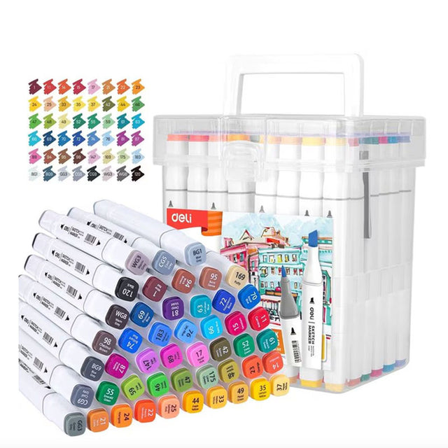 Μαρκαδόροι Σχεδίου Deli Διπλή Μύτη Color Emotion (48 Τεμάχια)