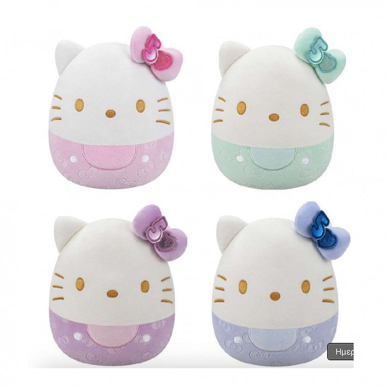 SquishMallows Λούτρινο Sanrio Hello Kitty and Friends 50th Anniversary με Ανάγλυφο Φιόγκο 20εκ. - 4 Σχέδια